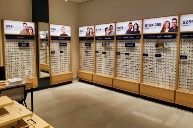 Eye glasses stores provide an experiential display 