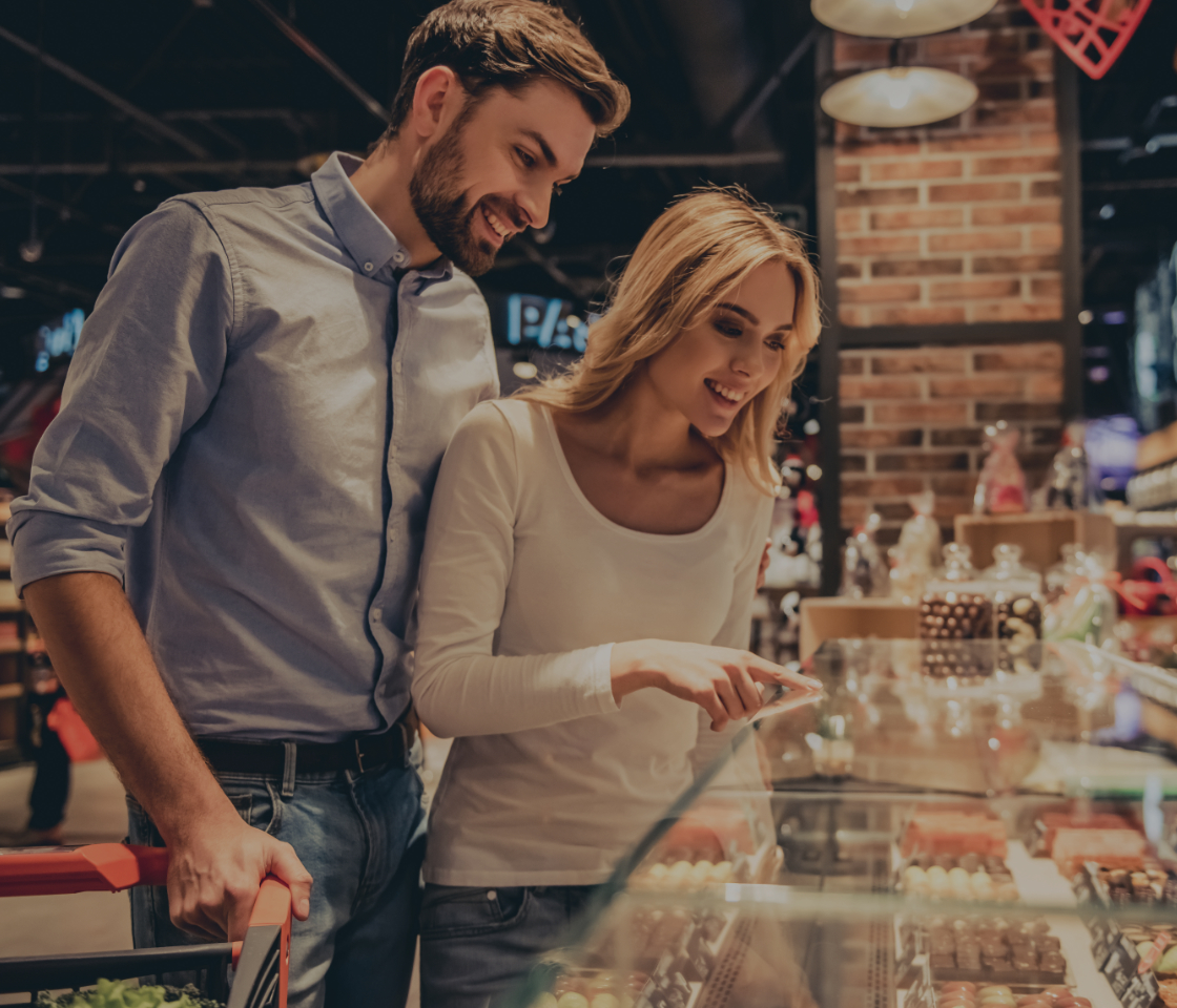 A couple shopping in a retail store