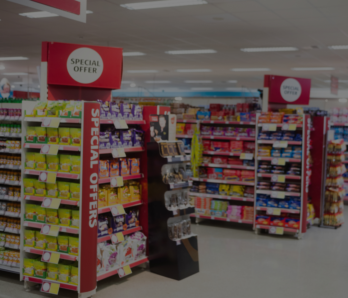 End cap in a retail store